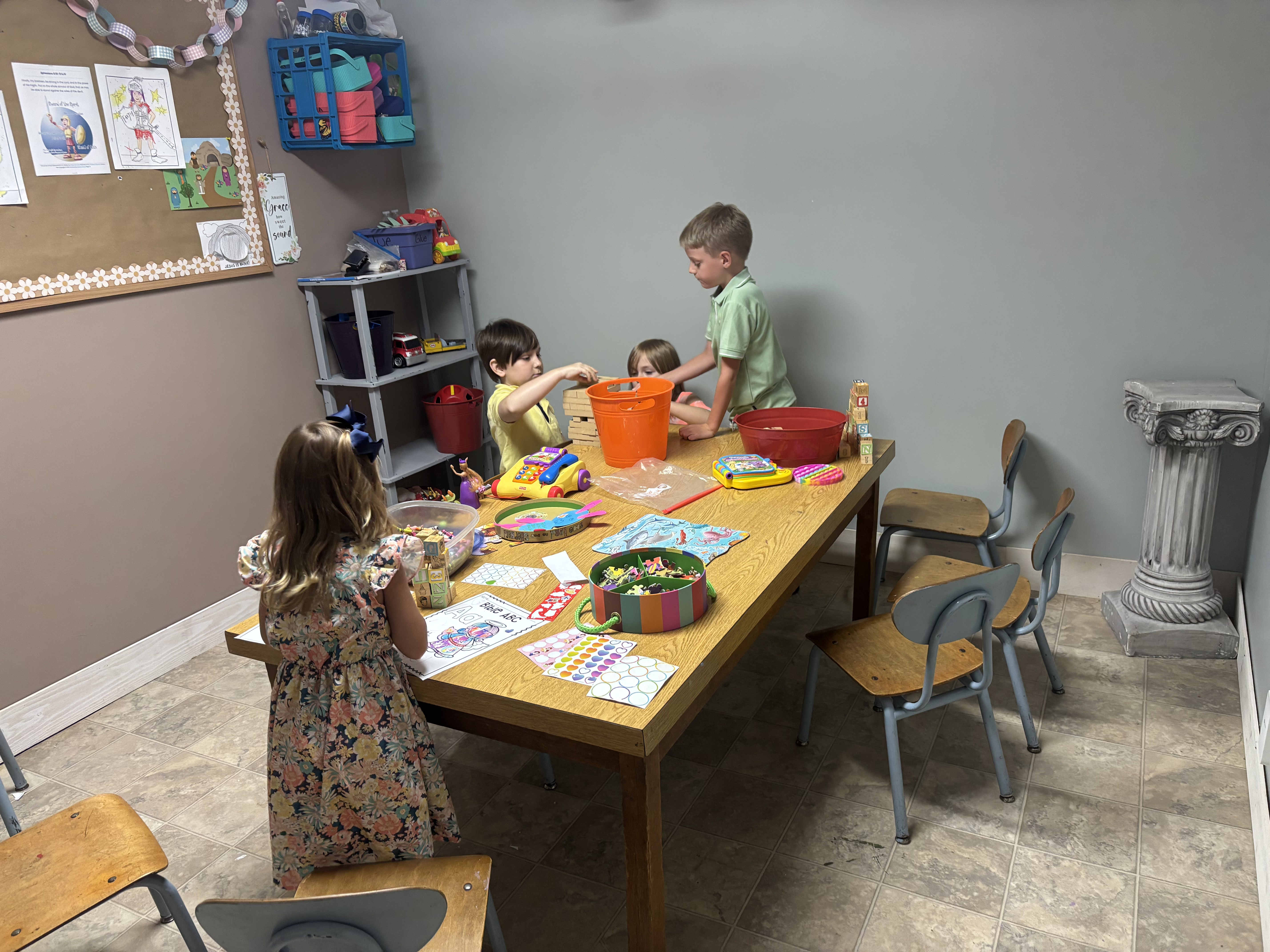 Children learning and creating together at Rhodesville Children’s Church